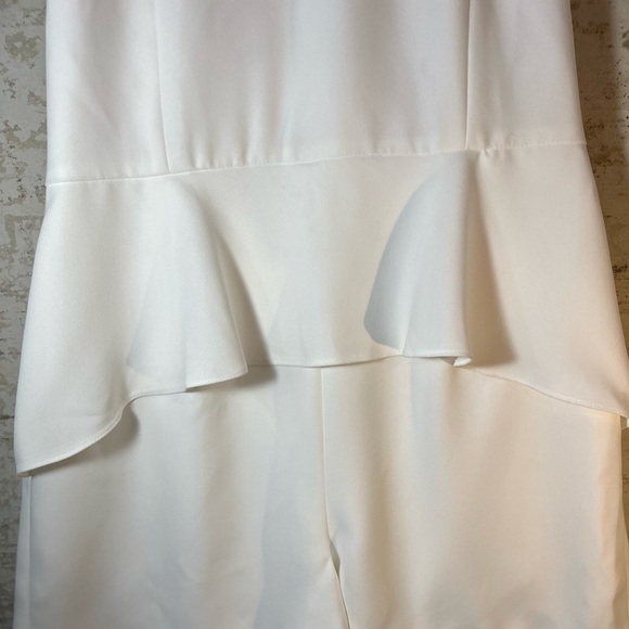 NWT SCRIPTED SAKS FIFTH AVENUE Ivory Romper Peplum Size Large - Picture 6 of 15